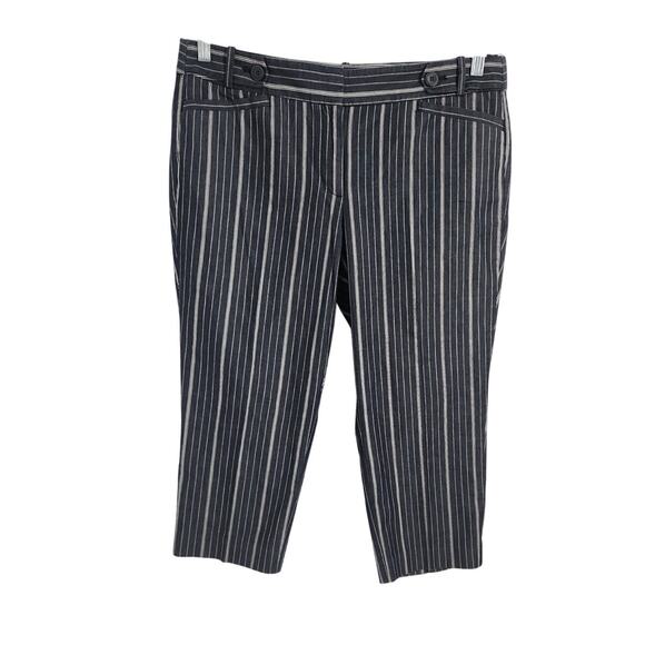 Loft Striped Cropped Capri Pants Womens Petite Size 12 P - Picture 1 of 3